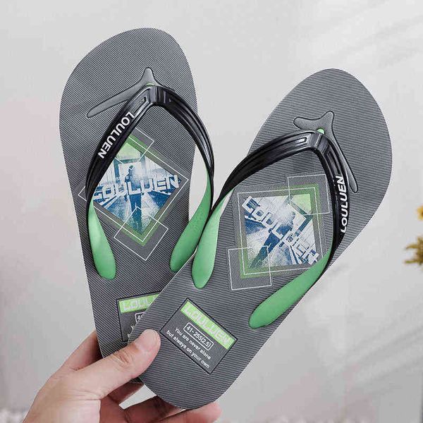 

men's slippers slippersflip flop 2022 summer korean soft bottom slippers men's fashion versatile wear simple clip foot sandals, Black