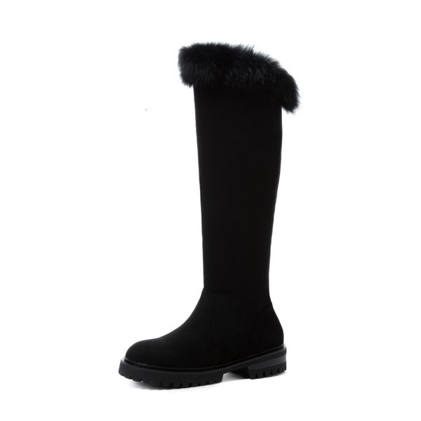 

2021 new casual woman low high knee snow boots women winter shoes black brown comfortable footwear size 41 42 43 6em1