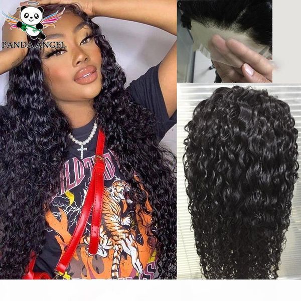 

panda water wave human hair lace front wigs 8-30 inches 150% density remy lace front human hair wigs for black women, Black;brown