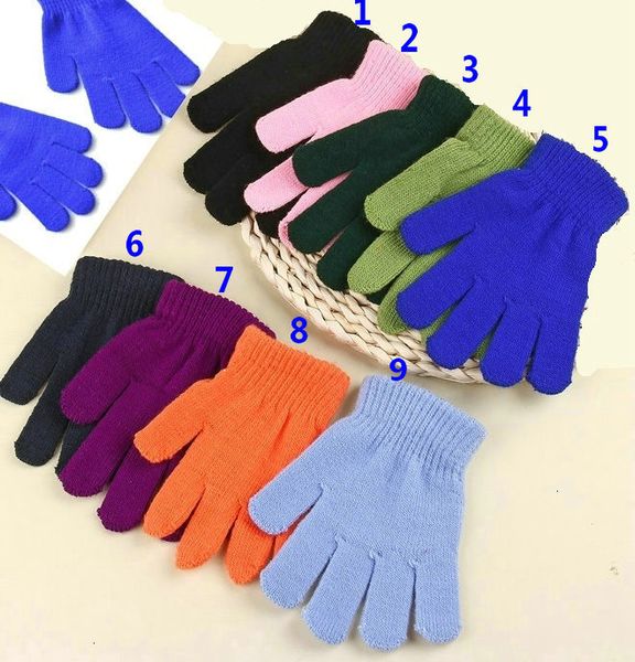 

solid children's magic girl boys kids wholesale 9 stretching knitting winter warm gloves choosing colors