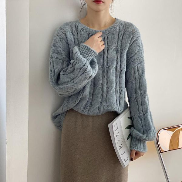 

retro twist sweater women 2020 autumn new korean fashion loose lazy style fashion women, White;black