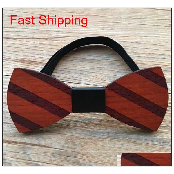 

2018 new fashion vintage wooden bowties unique handcrafted wood wedding bowknot stripes classic p qylrnn bde_home, Black;gray