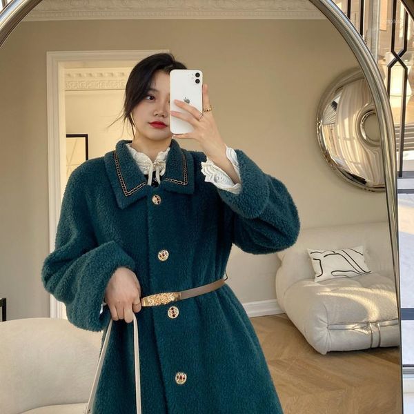 

2020 real fur coat female 100% wool korean style woman jacket autumn winter clothes women manteau femme pph29051, Black