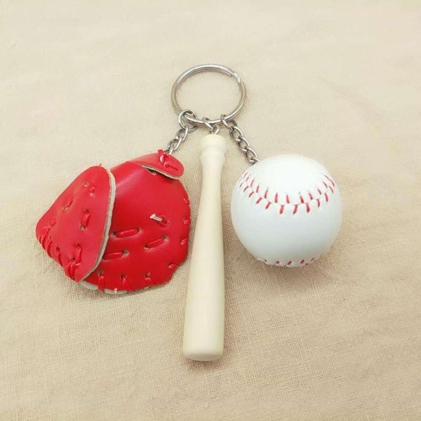 

gloves softball keychains ball ring baseball wooden bat pendant charm key chain bag pendants gift gga1788, Silver