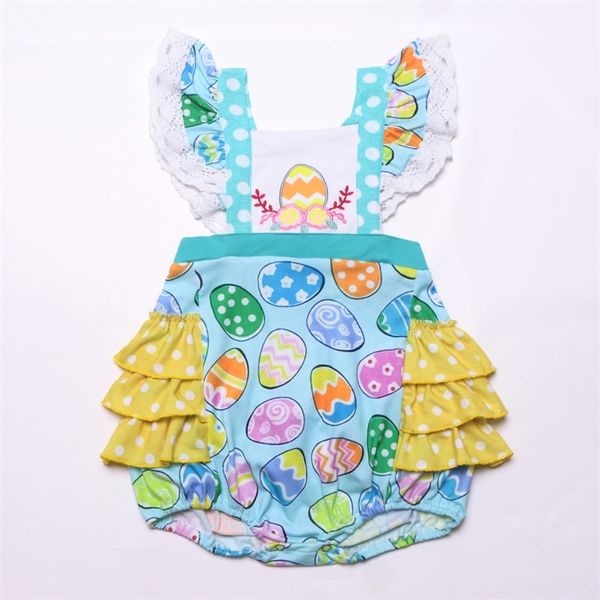 

easter newborn kids summer cute embroidery boutique clothes girl baby bubble y200320, Blue
