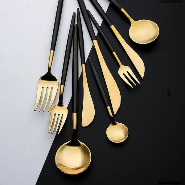 

dinnerware cutlery set tableware set gold cutlery stainless steel spoon fork spoon tableware kitchen spoon and fork set h jllgxk