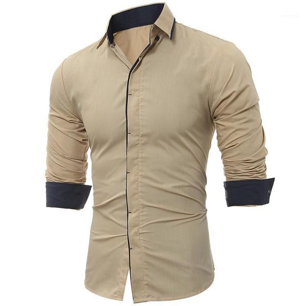

2020 men's luxury casual formal shirt long sleeve slim fit business dress shirts social blouse men formal blouse1, White;black