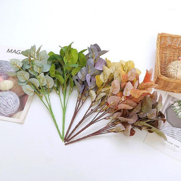 

artificial plant plastic flower green grass fake leave plant home decor fake for wedding party garden simulation flower1