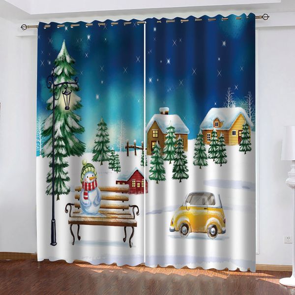 

luxury blackout 3d window curtains for living room bedroom snow christmas curtains stereoscopic curtains