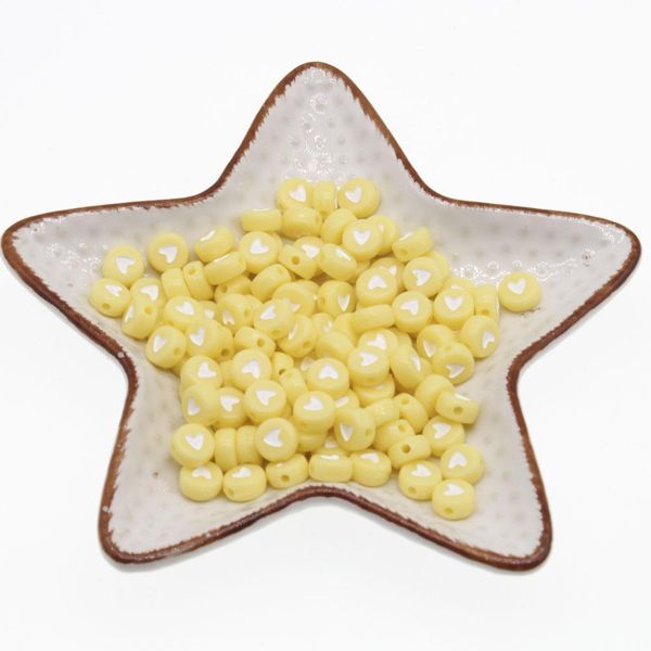 

chongai 100pcs fashion jewelry love heart acrylic flat round beads for diy craft &jewelry making 4x7mm jllevw