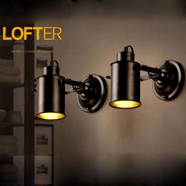 

creative turning head e27 wall lamp american country loft style industrial wind iron wall light for restaurant bar cafe l