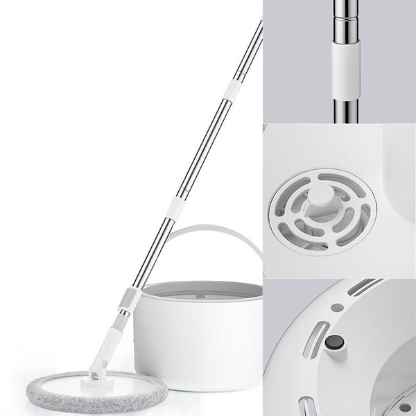 

360 magic microfiber mop с круглой ручкой бытовые ведро регулируемая подметальная плитка очиститель для очистки картона инструменты очистки