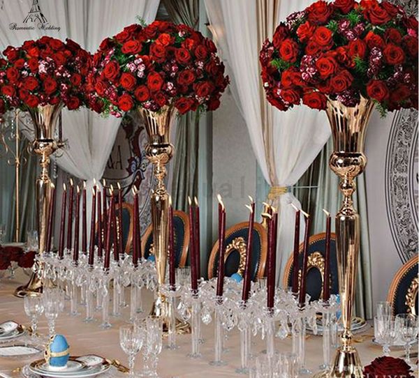 Металлические цветочные вазы столовые горшки для вечеринок украшения центрального элемента с открытием для свадьбы свадьбы