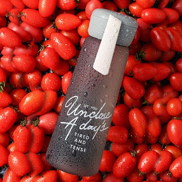 

450 мл портативная бутылка с водой матовая пластиковая бутылка с водой с веревочкой фруктовый сок утечки на открытом воздухе спортивные путе