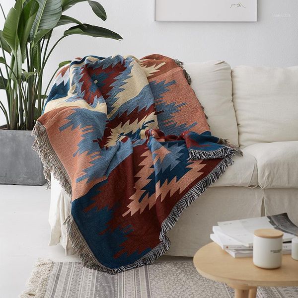 

european geometry energy throw blanket sofa decorative slipcover cobertor on sofa/plane travel non-slip stitching blanket1