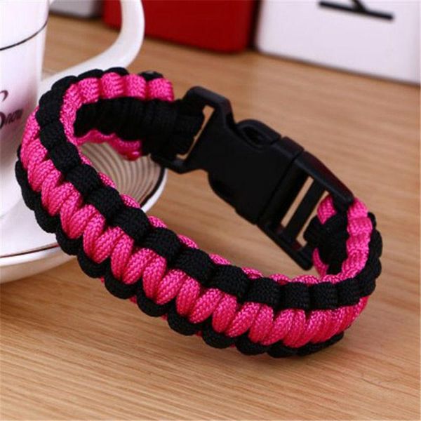 

открытый кемпинг браслет выживания паракорд браслеты комплект военная аварийная выживание браслет мужчины женщины веревочка очарование брасл