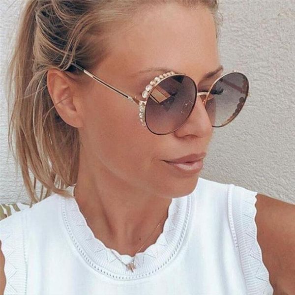 

for side gradient fake men's round sunglasses ins celebrity sunnies women pearl gold designer sun glasses13.84 gndvi