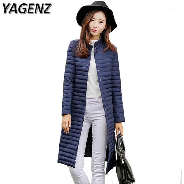 

yagenz 2019 winter new women jacket korea solid slim parkas long coat winter warm cotton down female jacket casual 3xl1, Black