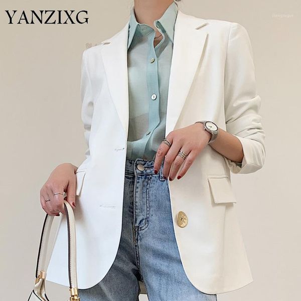 

2019 autumn new fashion clothing turn-down collar long sleeve women coat loose casua lwhite jacket z4441, Black;brown