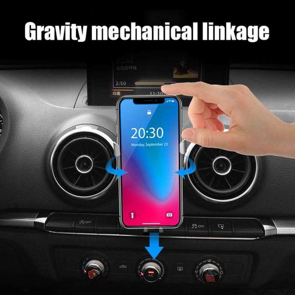 

new support telephone interior accessories car air vent gravity linkage phone holder auto lock car stand mount for audi a3 s3 csv