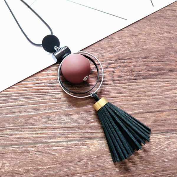 

tassel long sweater beads chain necklace pendant jewelry wood