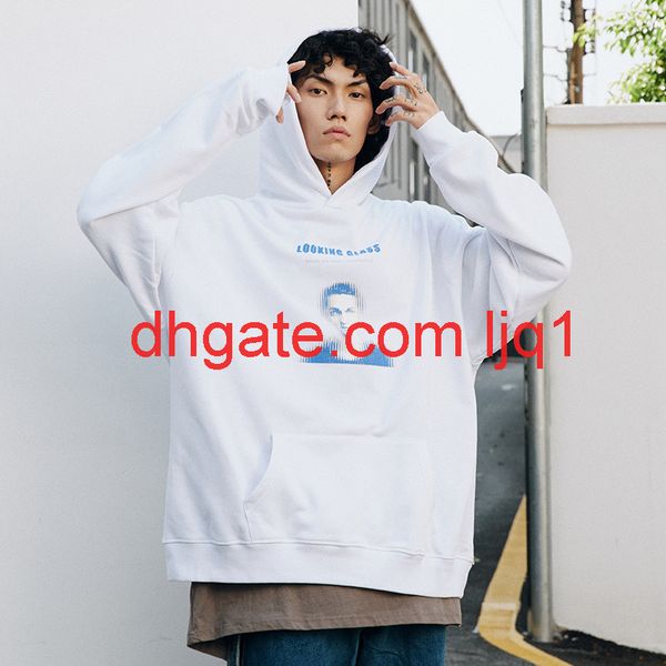 

wxwovdy men's 2020 autumn winter tide brand pullover hoodie figure print loose hooded sweater men's sweater, Black