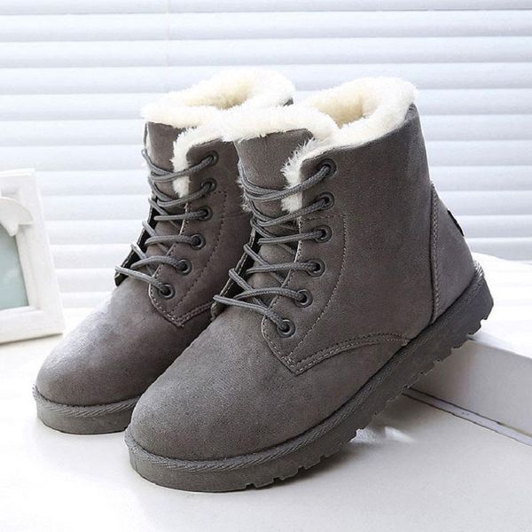 

women boots snow shoes warm suede ankle boots women shoes1, Black