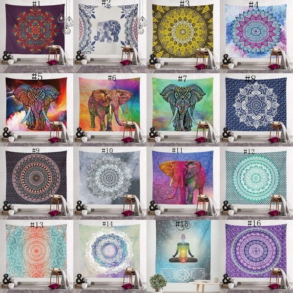 

150*130cm bohemian tapestry mandala beach towels blanket hippie throw yoga mat towel indian polyester wall hanging decor 40 design dha1453
