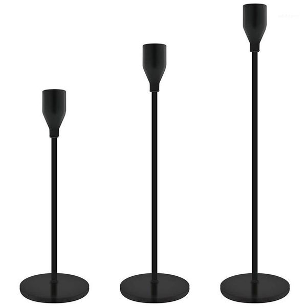 

candle holders 3pieces taper black table decorative candlestick holder for wedding dinning party holders1