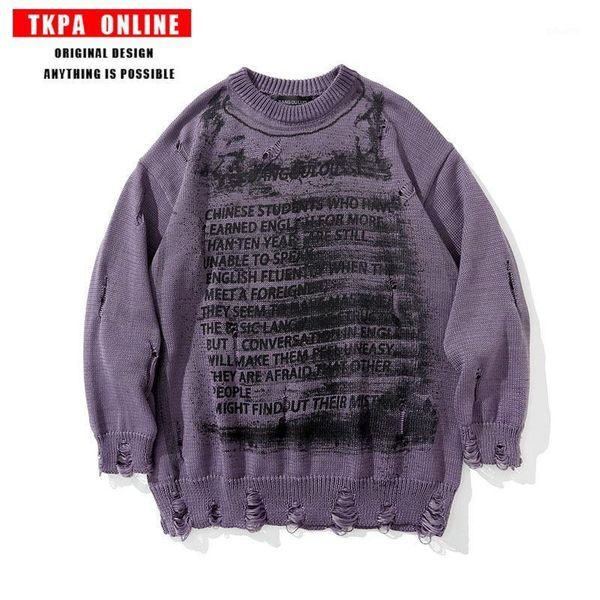 

ins loss of high street oversize loose with holes long sleeve base sweater underwear sweater male1, White;black