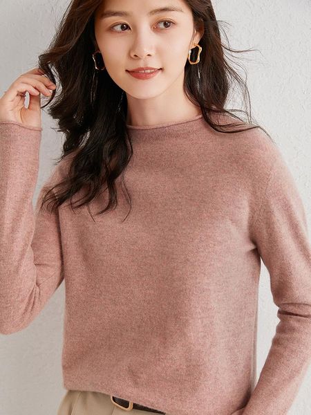 

semi-worsted 100% wool o-neck pullover sweater rolled collar cuff women's jumper pure wool 2021 variegated color series, White;black