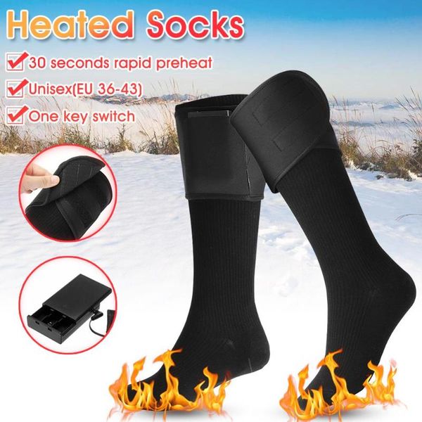 

electric heating socks heated socks men women battery operated rechargeable winter warm for working driving camping, Black