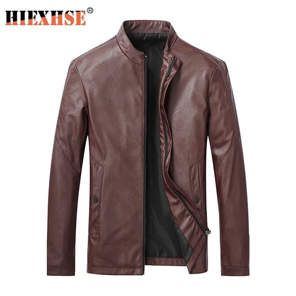 

men jacket leather news motorcycle men's leather lapel versatile personality slimming zipper pocket men's wash leather coat 201215, Black