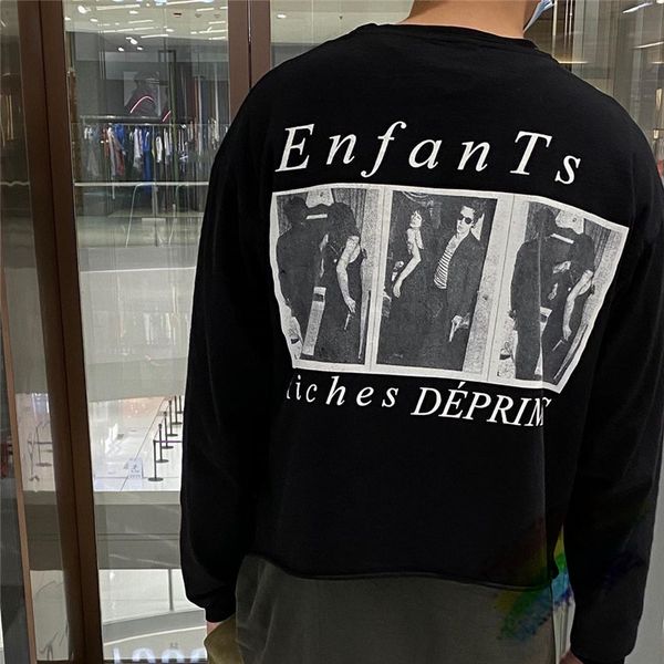 

oversize long sleeve t-shirt 1 high-quality black and white printing tee white, White;black