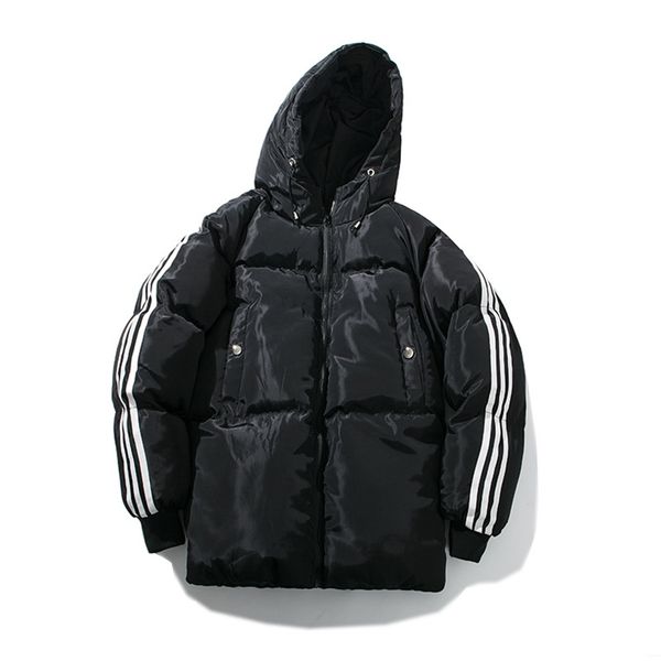 

winter tide brand cotton jacket men's autumn and winter loose thickening resist cold and wind hip hop style fashion stripes 201218, Black;brown