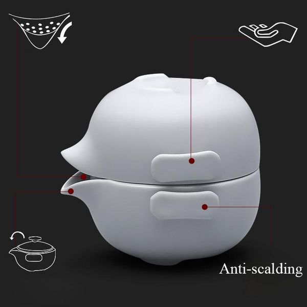 

tangpin ceramic teapot gaiwan with 2 cups a tea sets portable travel tea set drinkware wmtgzd