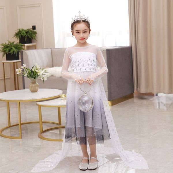 

2020 spring and summers white princess dress girl children skirt children's clothing female performance dress, Red;yellow