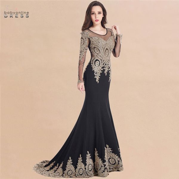 

kaftan dubai black lace mermaid evening dresses long sleeve formal evening prom gowns women vestido longo robe de soiree longue lj201124, White;black
