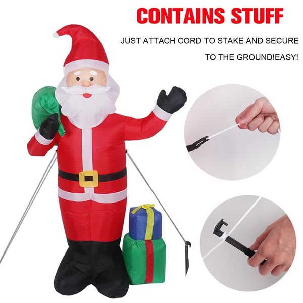 

1.8m led inflatable santa claus merry christmas decor for home 2020 navidad christmas ornament xmas outdoor decor new year 2021 wmtprk