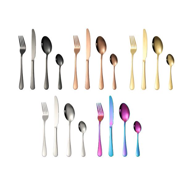 

4pc stainless steel knife fork spoon portable dinner ware travel camping cutlery kitchen tableware sets