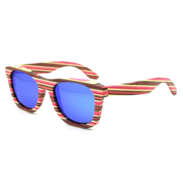 

skateboard multicoloured stripe wooden sunglasses zebra wood classic eyewear
