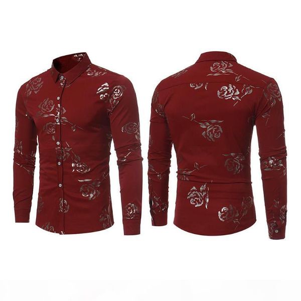 

british style shirts mens flowers shirts royal baroque vintage social club outfits fancy camisa slim fit, White;black