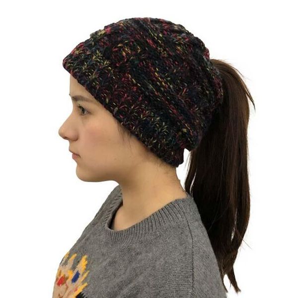 

beanie/skull caps xeongkvi europe america bamboo weaving horsetail knitted autumn winter brand skullies beanies hats for women girl, Blue;gray