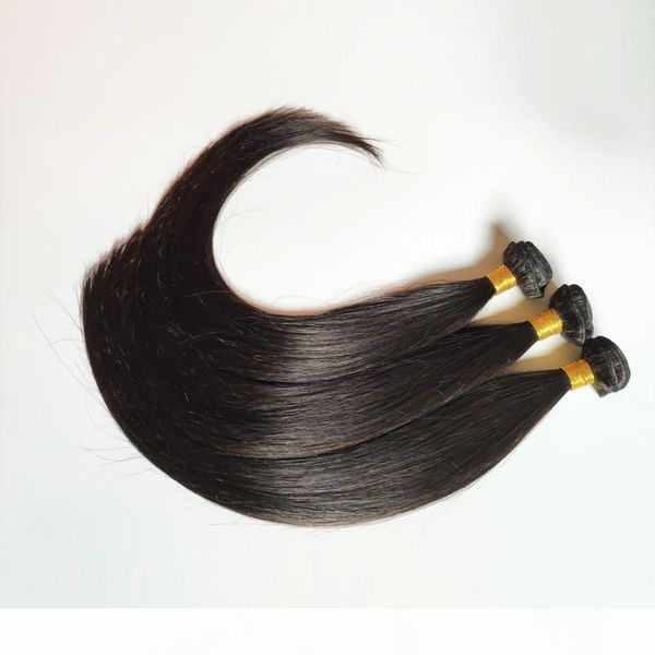 

wholesale unprocessed brazilian virgin hair straight 8-26inch natural color indian remy hair weft extensions dhgate, Black