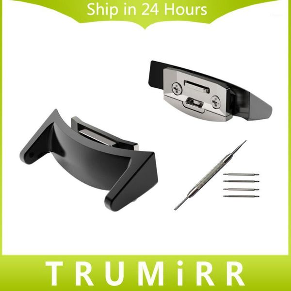 

watch bands wholesale-2 pieces/lot band adapter 20mm strap connector stainless steel for gear s2 sm-r720 / r730 black gold silver +, Black;brown