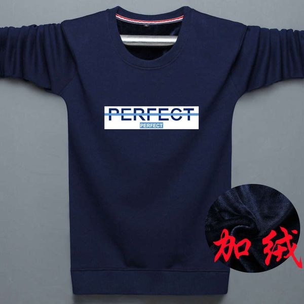 

winter oversized long sleeve t-shirt warm cotton fat man european plush sweater bottoming shirt for men's wear