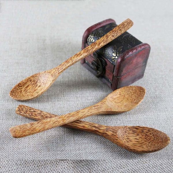 

tropical coconut palm wood spoon cutlery natural wooden coconut spoon for tea soup salad eco friendly tableware kitchen supplies h jlllrk