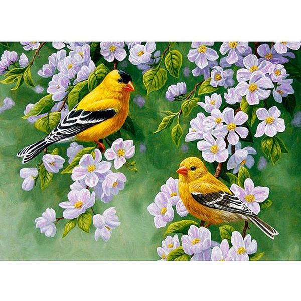 

embroidery full circular drill diamond 5d diamond painting spring birds animal cross stitch rhinestone 2021 wall sticker
