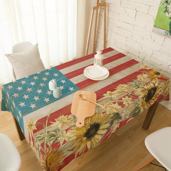 

farm stars sunflower wood vintage print table cloth dining chair cover kitchen tablecloth modern home decor manteles table cover