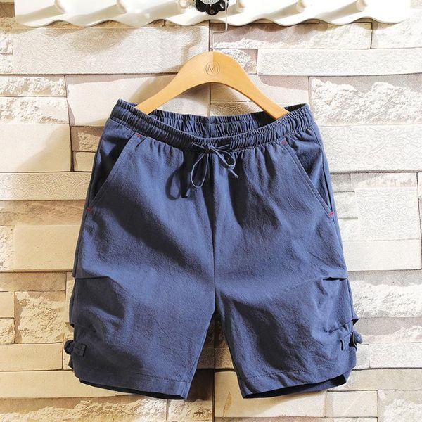 

cotton linen summer shorts men 2020 beach shorts mens pure color joggers casual white sweatshorts 3xl l0619, White;black